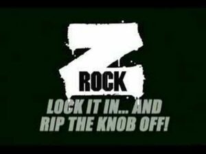 Vintage-style advertisement announcing The Mighty Z-Rock as one of Mikey's sponsors from the days of yore.