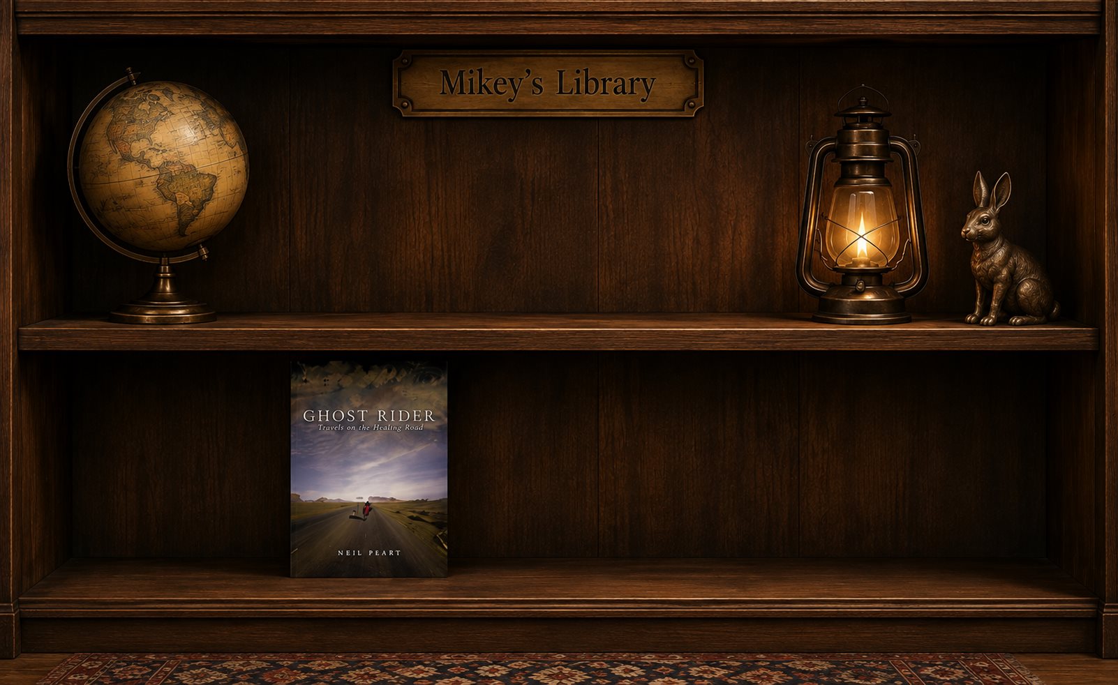 Mikey's Library bookshelf with Ghost Rider by Neil Peart as the first previous selection.